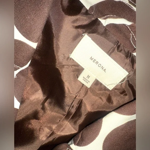 Merona Mod Retro Polka Dot Canvas Coat Belted Trench Coat - Picture 3 of 7